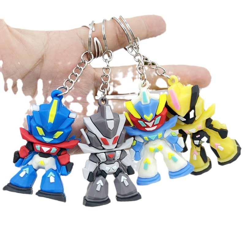 Men Accessories Bag - Gundam Silicone Keychain, Mini Mobile Suit