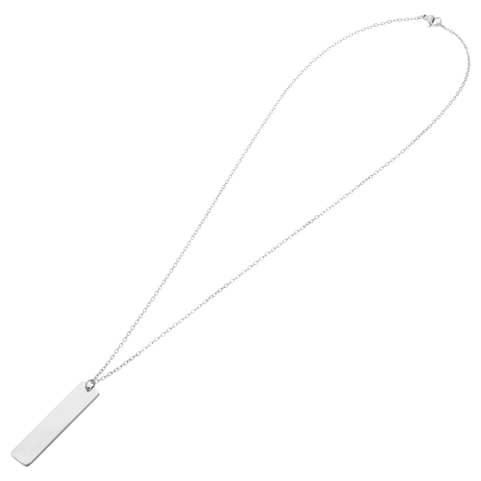 Men Accessories Neck Chain - Stainless Steel Metal Bar Pendant Necklace