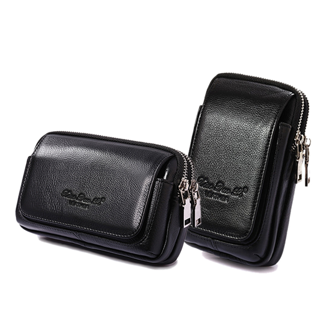 Men Accessories Bag - Men Genuine Leather Waist Fanny Pack