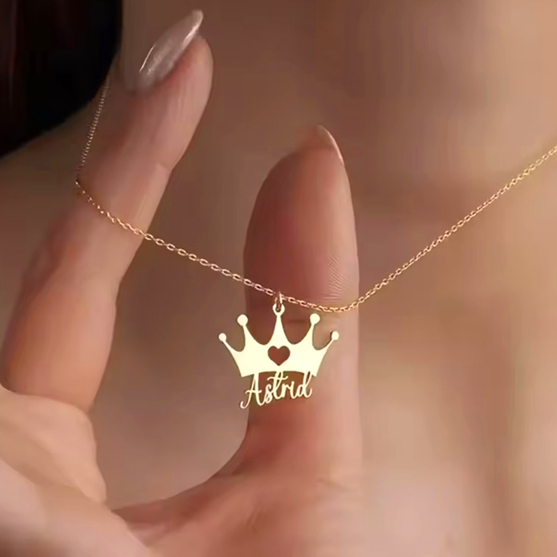 Men Accessories Neck Chain - Custom Heart Crown Name Necklaces For