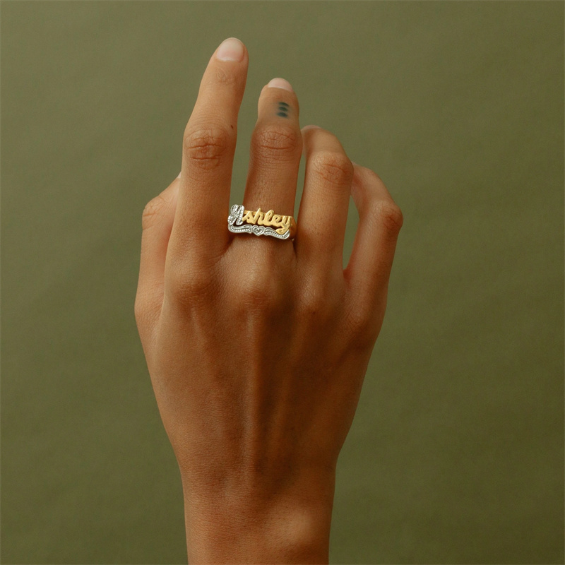 18K Vàng Nhẫn Với Trái Tim Cá  - đánh giá và giá Men Accessories Name