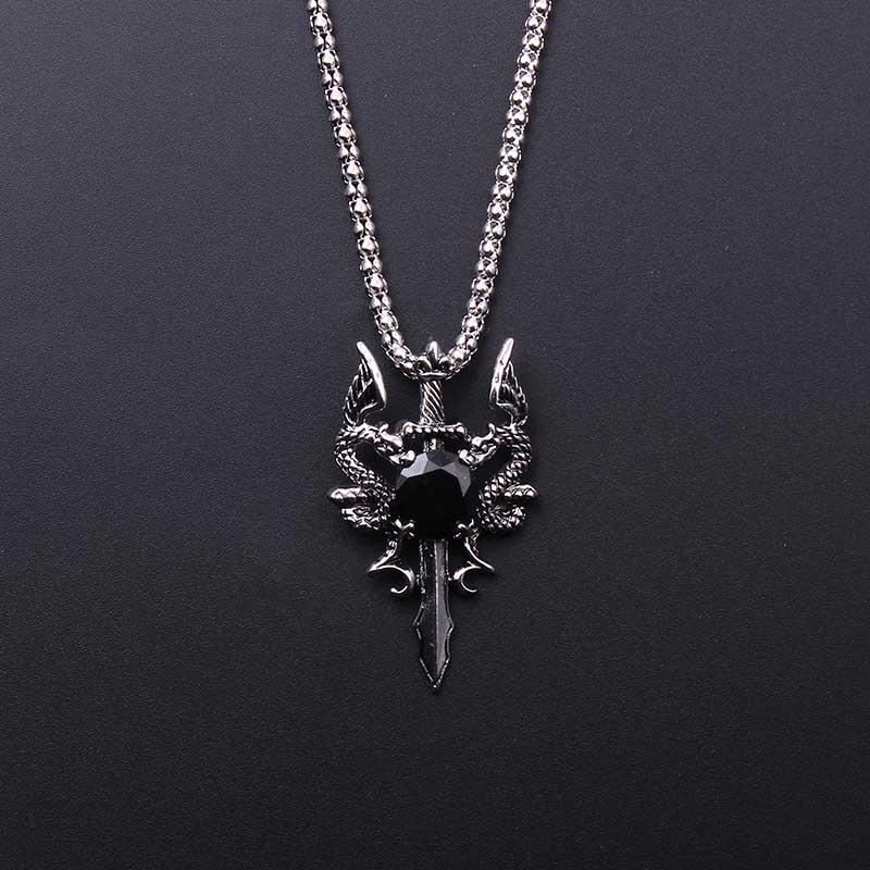 Double Dragon Black Gem Cross  - đánh giá và giá Men'S Accessories And Jewelry