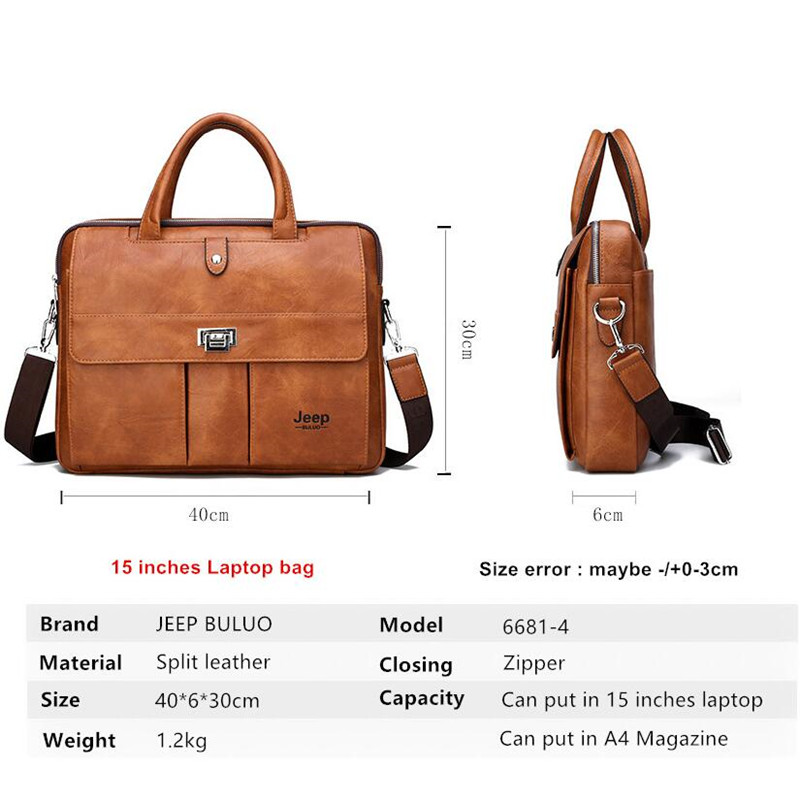 Jeep Buluo Men's Leather Brief - đánh giá và giá Men Accessories Bag